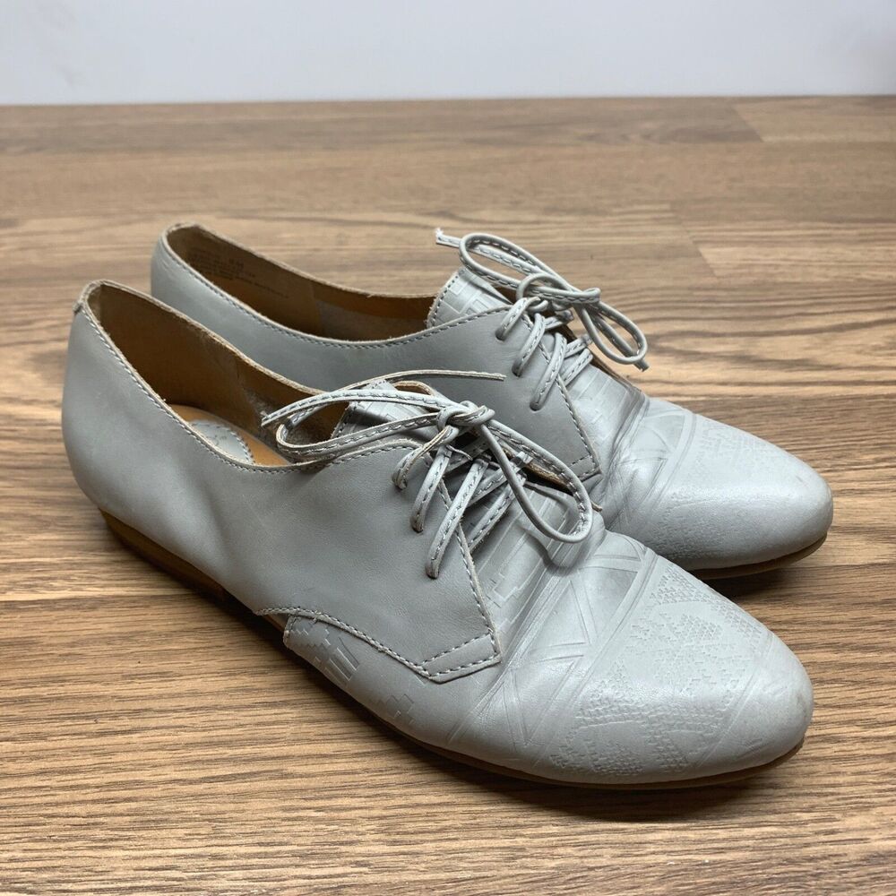 Latigo‎ Shoes Flats Oxfords Grey Leather Tie Junebug Lace Up Loafers Size 8M